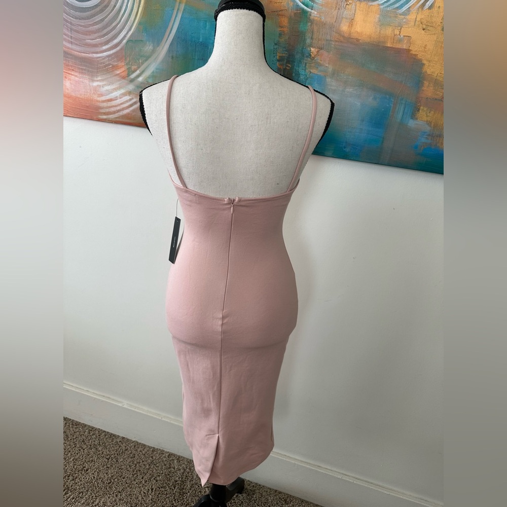 Lulus New With Tags Blush Pink Don’t Tell ‘Em Bodycon Midi Dress Size S - Picture 7 of 14